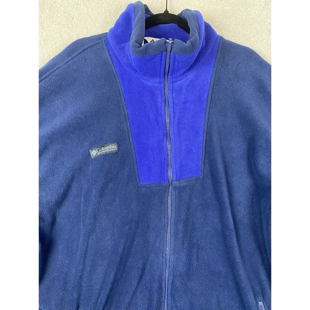 Vintage Columbia 3 in 1 Jacket Mens XL Blue Orange Fleece Interchange Hooded 90s